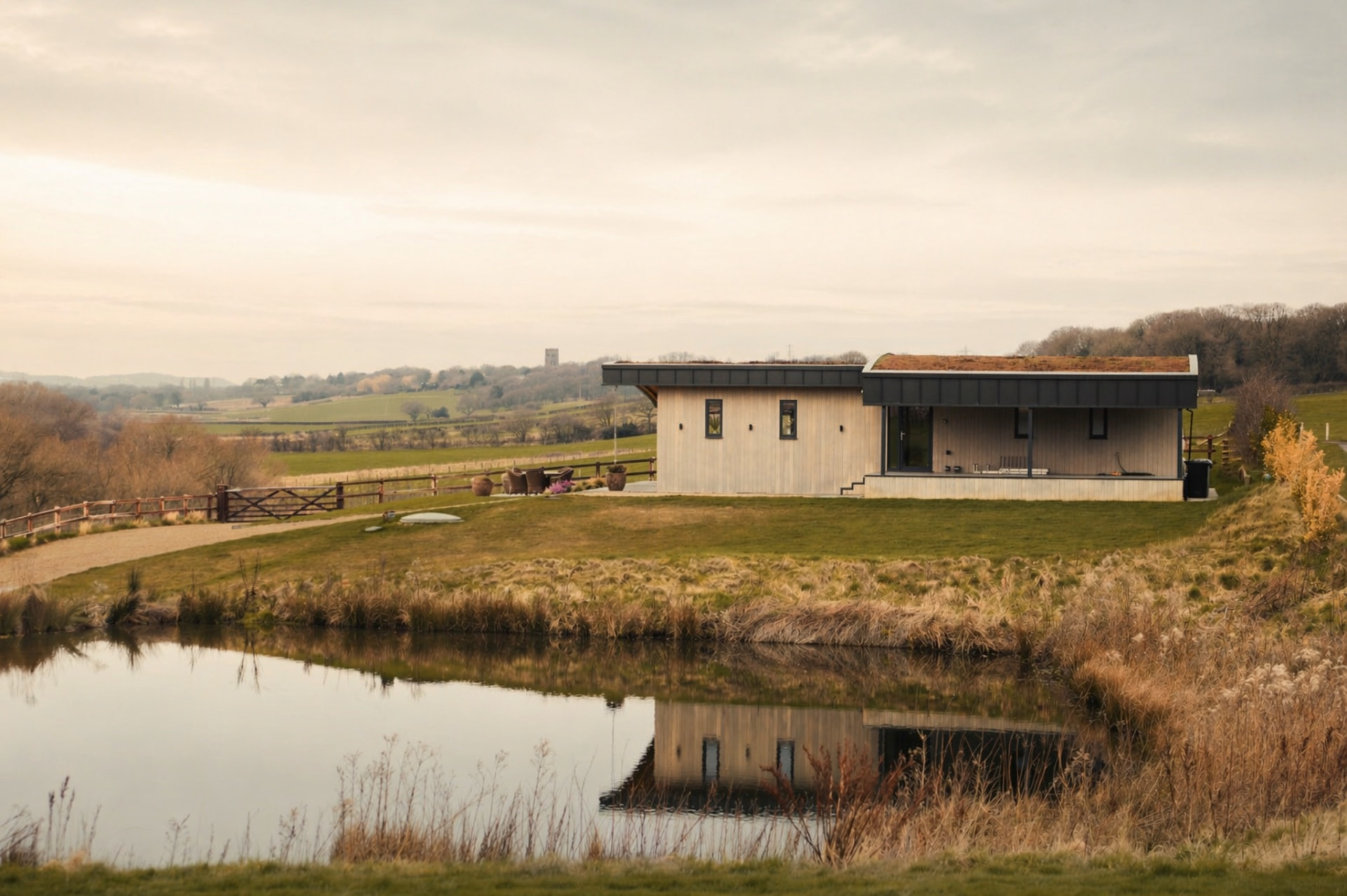 The Hide eco home in the Cheshire countryside at The Farm Club